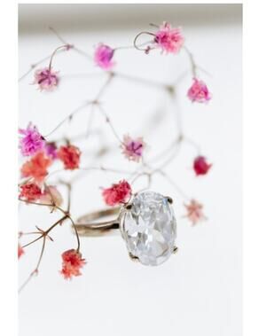 925 Sterling Silver CZ Ring Size 8 Seta